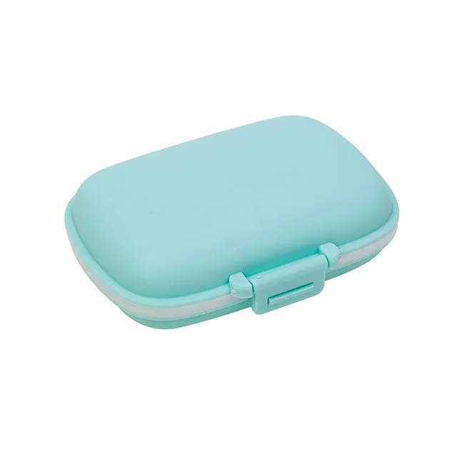 (11x8cm) Medication dispenser 8 compartments Dosett pill box Pill dispenser - Turquoise
