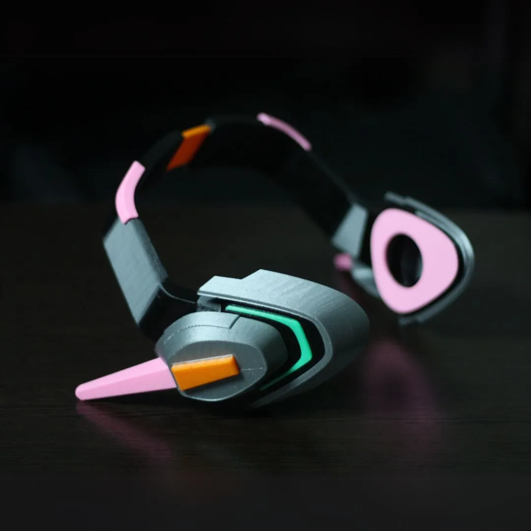 D.Va Cosplay Headset – Officer D.Va Headphones Prop for Cosplay Fans