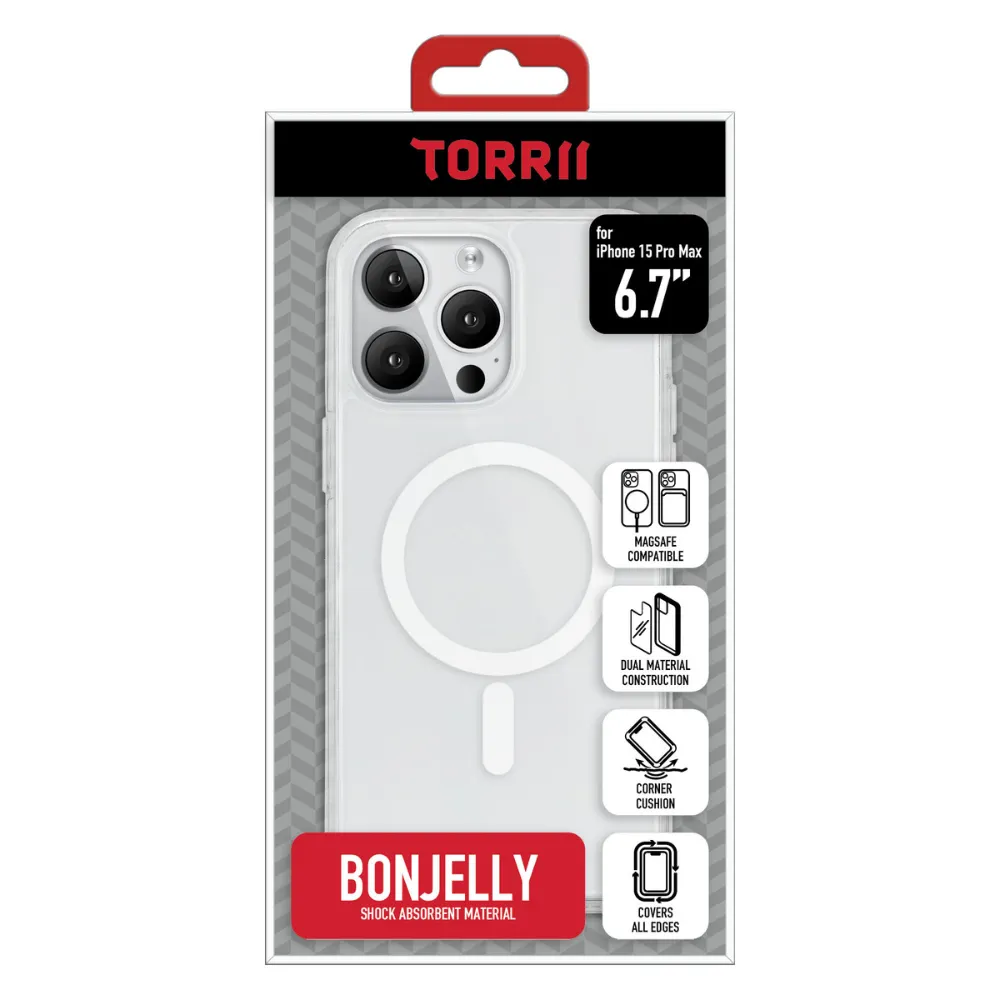 TORRII BONJELLY (MagSafe Compatible) for iPhone 15 Pro (6.1") / iPhone 15 Pro Max (6.7")- Clear